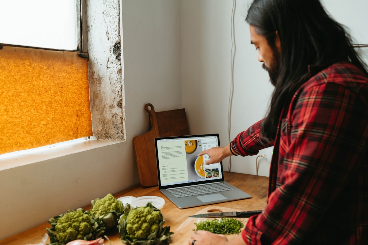 Dietitian preparing healthy meal